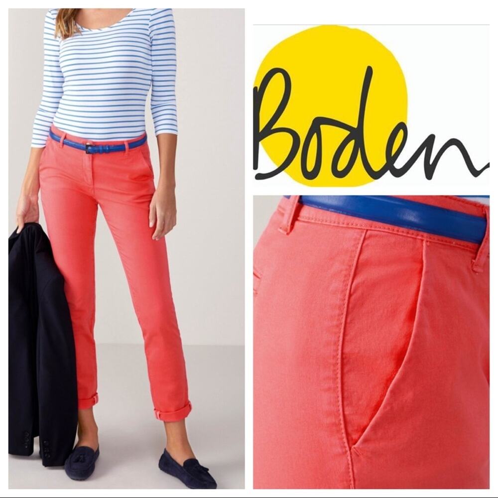 BODEN Womens Chino Pants in Soft Red Size US-4P UK-8P
